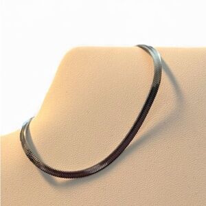 Silver-Tone Flat Snake Chain Bracelet | Adjustable Minimalist Jewelry, NWOT